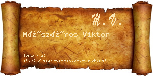 Mészáros Viktor névjegykártya